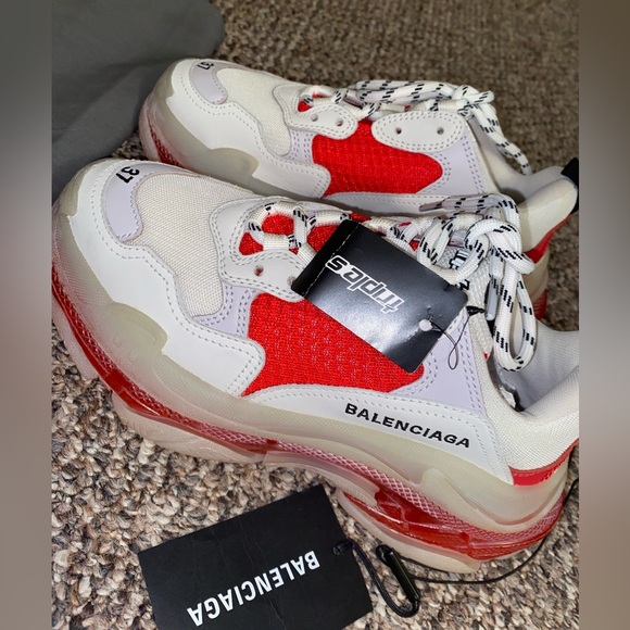 BRAND NEW Balenciaga Triple S Clear Red-White Sneakers - Picture 2 of 10